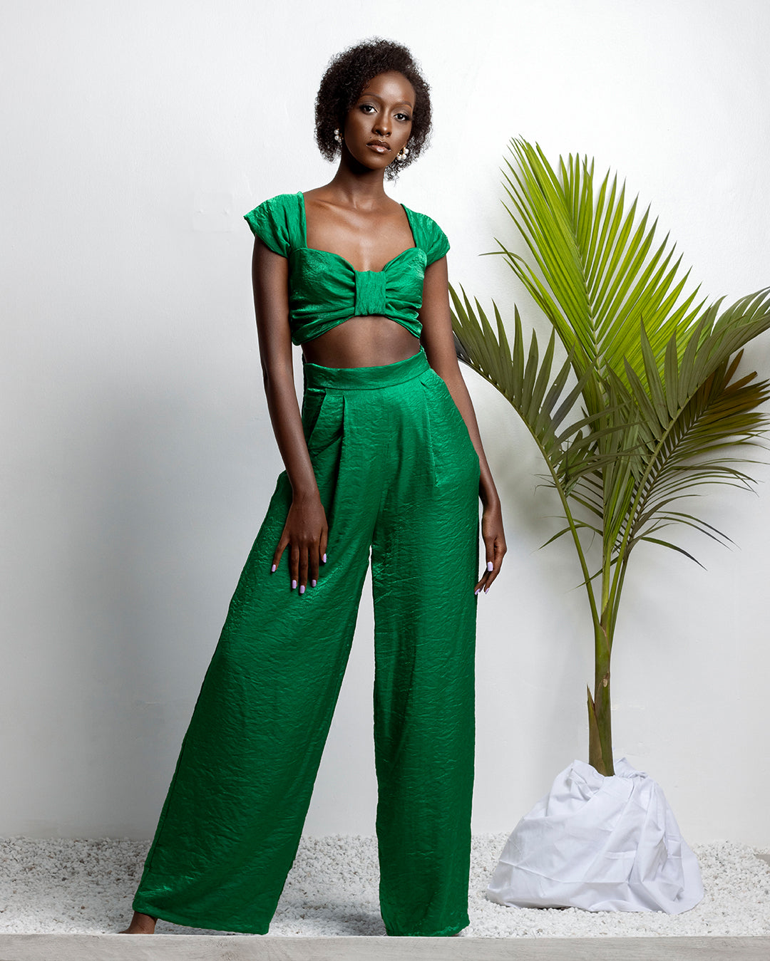 Ali Green Satin Set